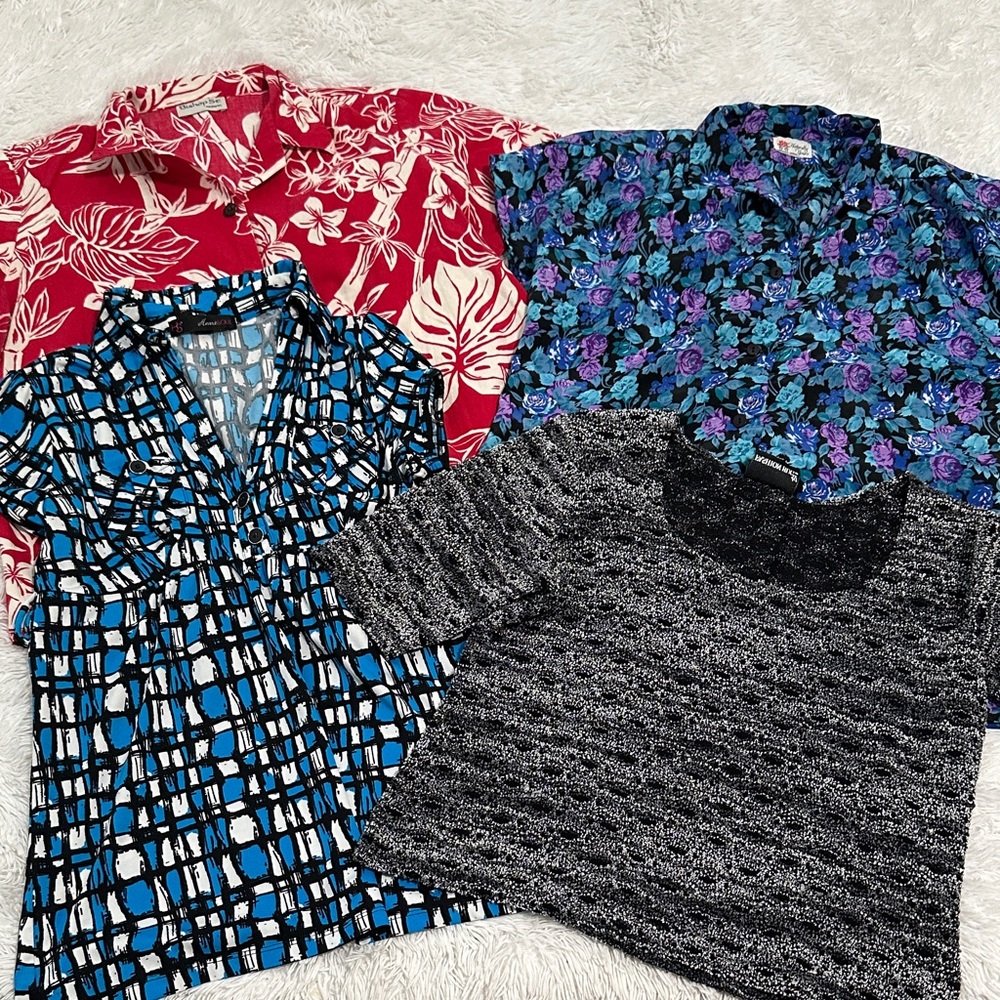 🍏 Bundle of 4 Vintage Blouses Size S/M